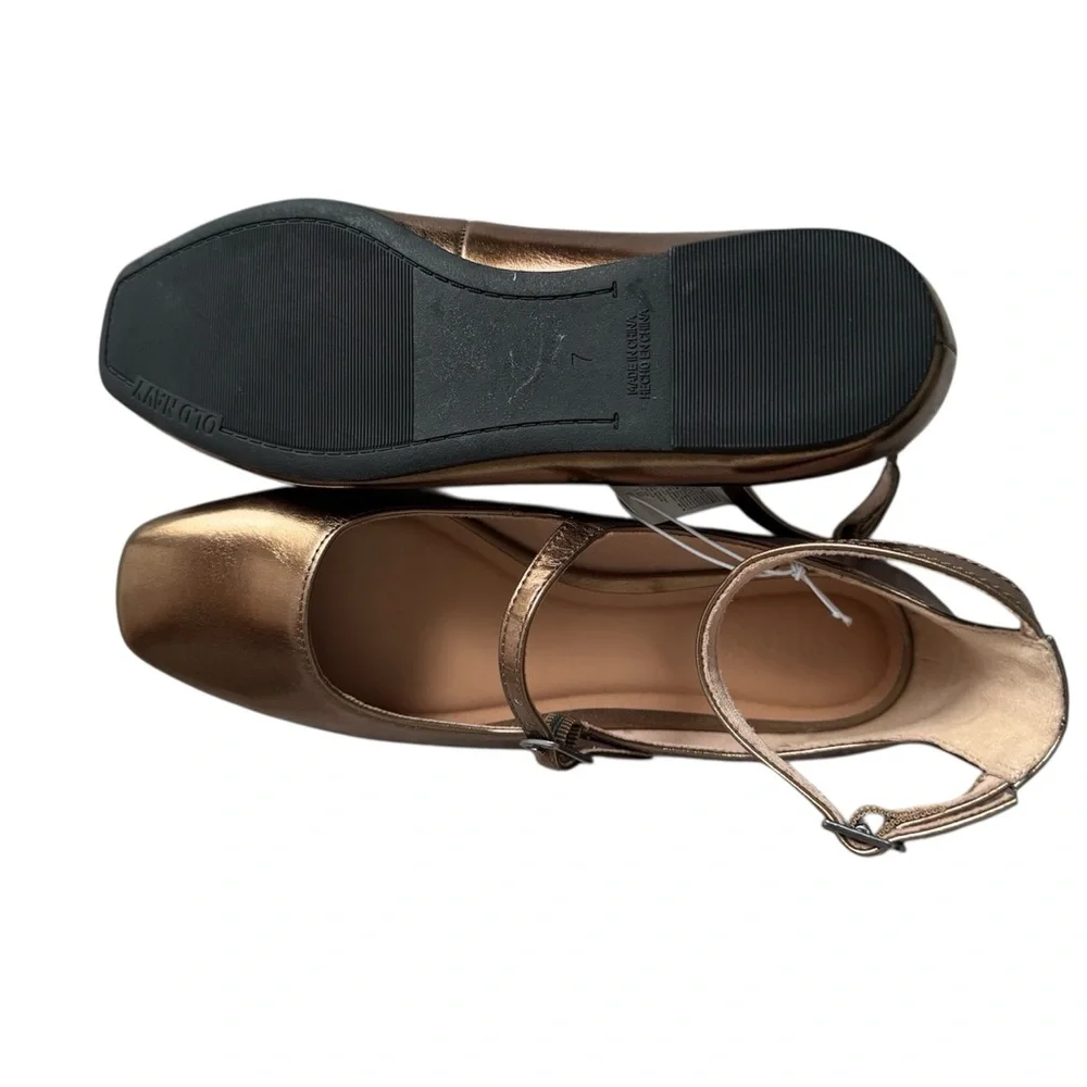 NWT No Boundaries Brown Flats with Ankle Strap